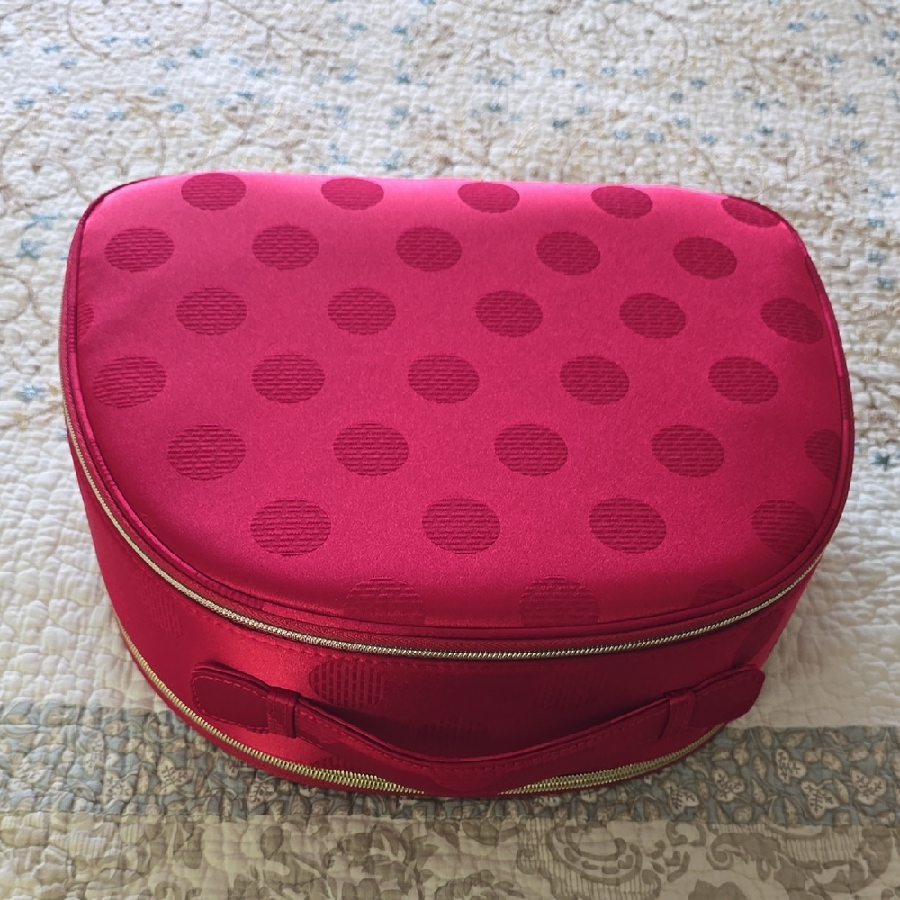 Estee Lauder Red Polka Dot Cosmetic Bag